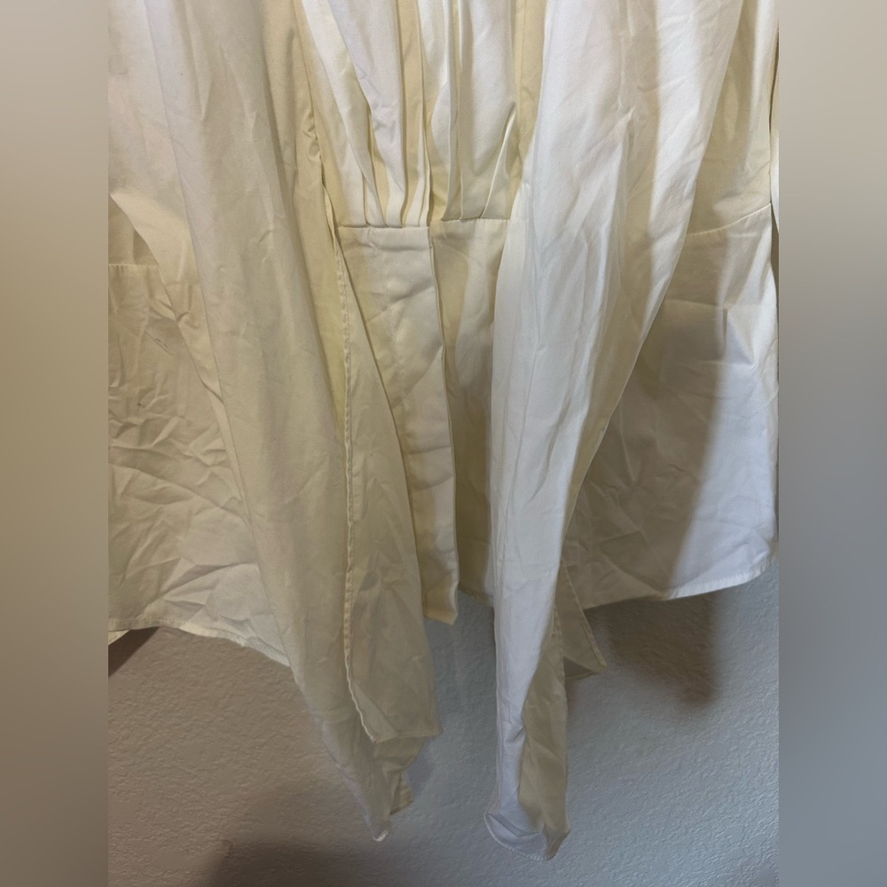 Lafayette 148 Tie front cream blouse - Size 10 - Picture 5 of 10